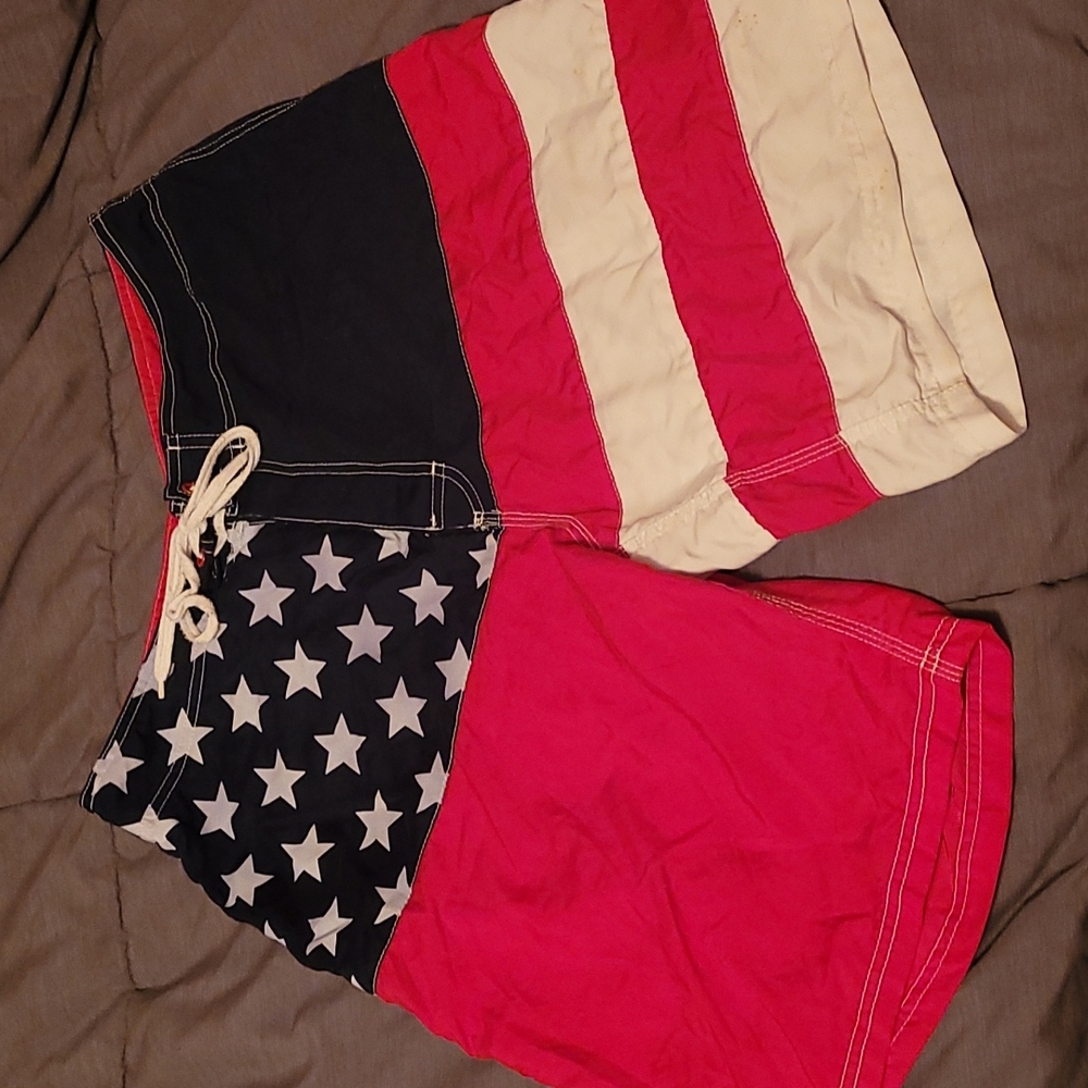 American flag Swim trunks without lining on the inside size 34